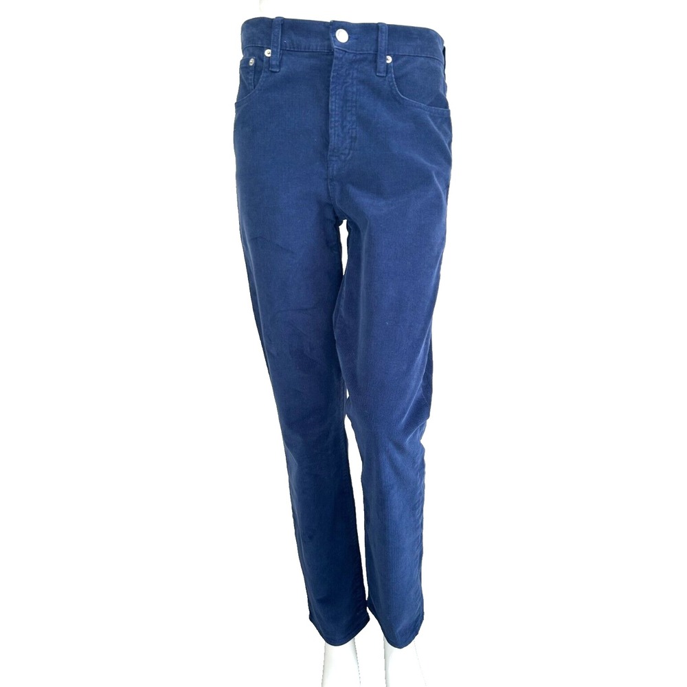 J.CREW Vintage Straight Corduroy Pants Women's Size 29T 8 Blue Mid High Rise